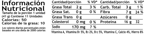 Tabla nutricional - Super - Salchicha - premium